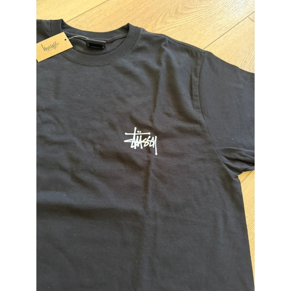 Stussy Basic Tee Black Short Sleeve Graphic Logo T-Shirt 1905000 Mens Size M NEW - Picture 2 of 6